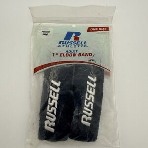 Russell Athletic Adult Elbow Bands Black 1" Pair Sports Sweatbands NIP